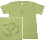 OM T-shirt: Clear on Pistachio Small